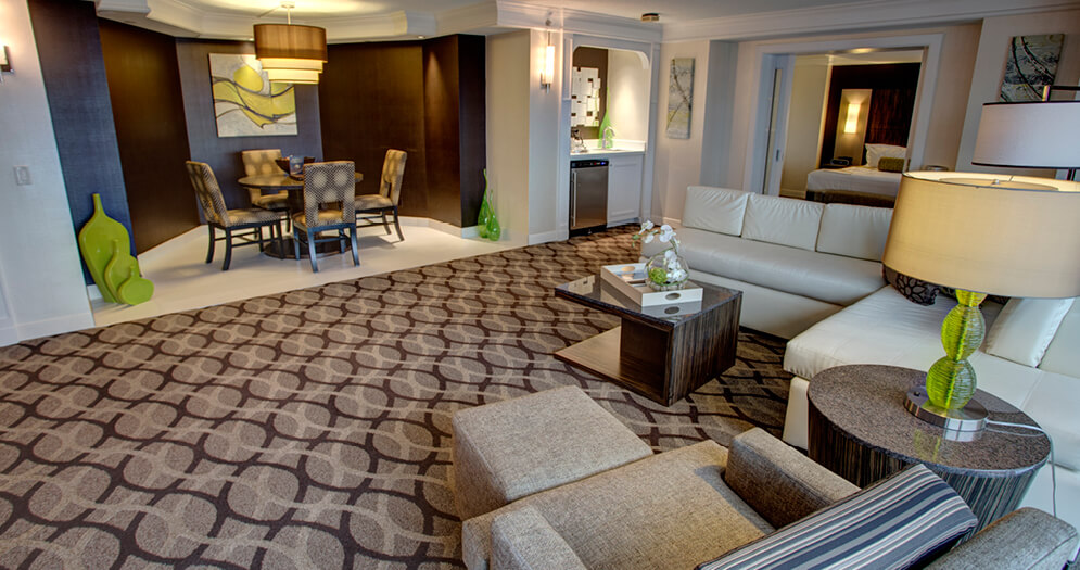 View from Window into Main Room of One Bedroom Suite