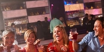 People at The Wave drinking