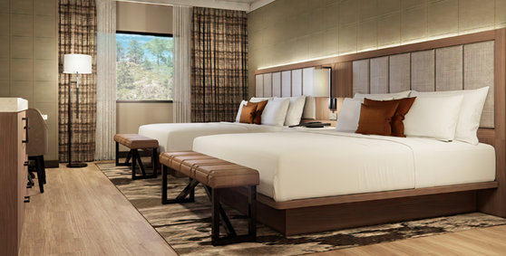 Sunset Double Queen Bed Rendering